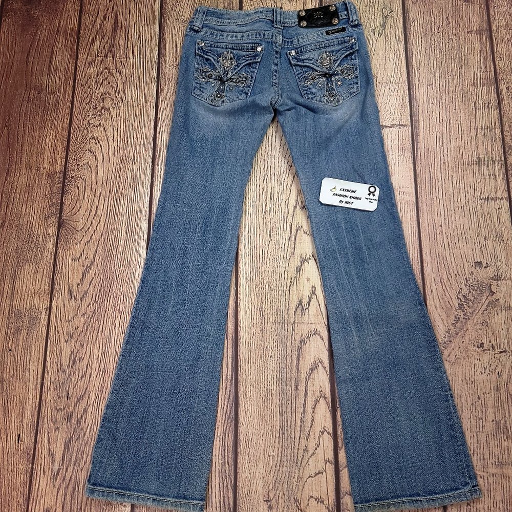 Miss Me Bootcut Women Jeans Size 26 Stretch Embroidered Embellished Flap Pocket